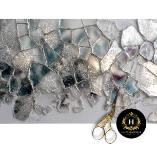 Crystal Dragon Scale Glass Decoupage Design Tissue Paper