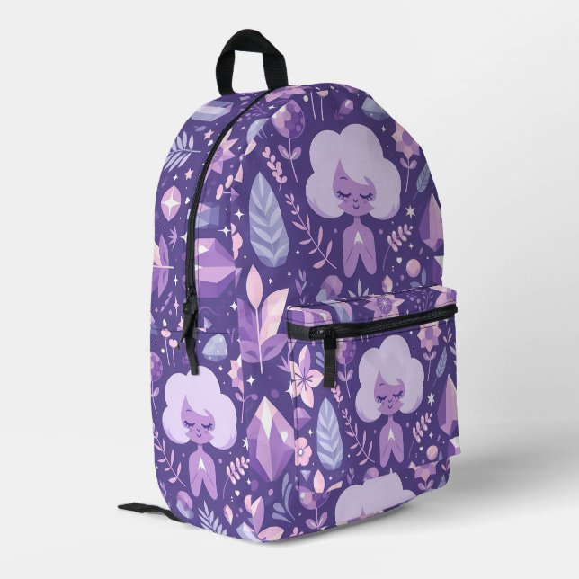 Crystal Dreams Pattern Printed Backpack (Back Corner Left)