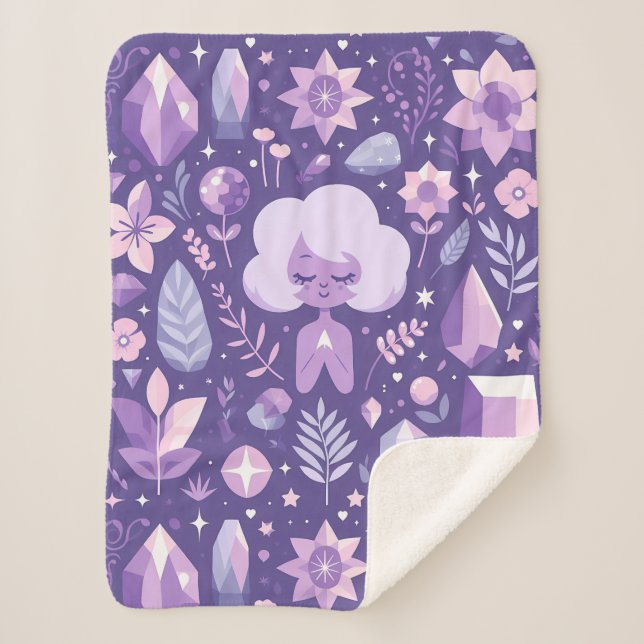 Crystal Dreams Pattern Sherpa Blanket (Front)
