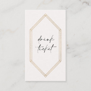 Crystal Drink Ticket Bar Token Wedding Card C100