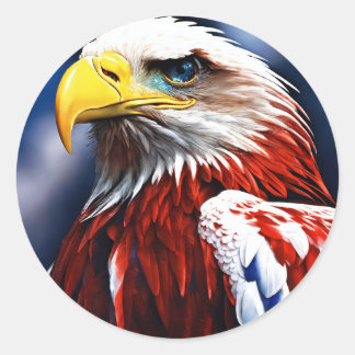 crystal eagle wall art classic round sticker