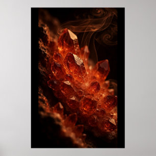 Crystal Ember — Crystal Sphere, Fire Flowers Poster