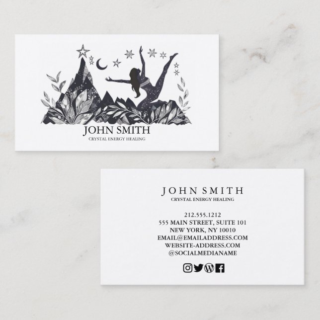 Crystal Energy Healer Chakra Spiritual Meditation Business Card (Front/Back)