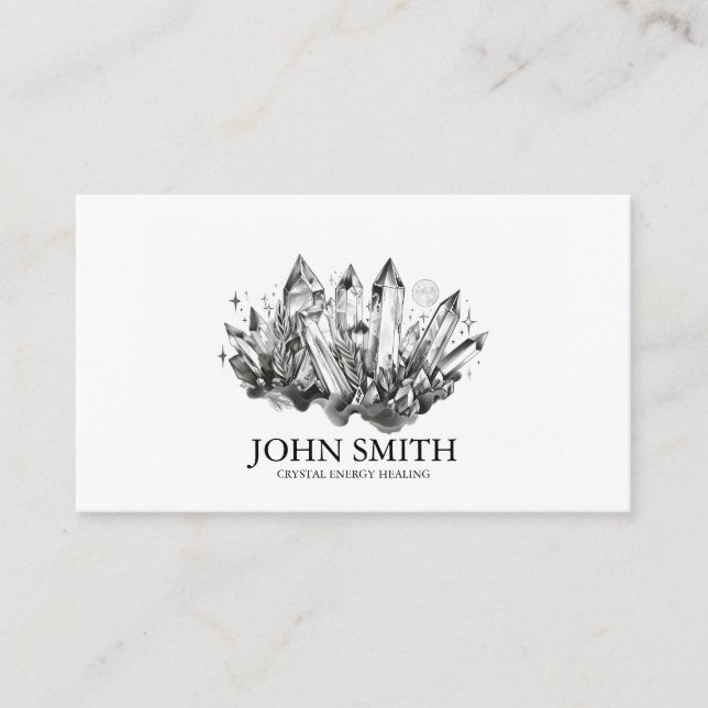 Crystal Energy Healer Chakra Spiritual Meditation Business Card (Front)