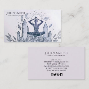 Crystal Energy Healer Chakra Spiritual Meditation Business Card