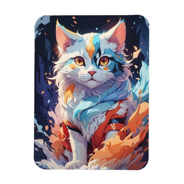 Crystal Fantasy Cat Artwork Magnet (Vertical)