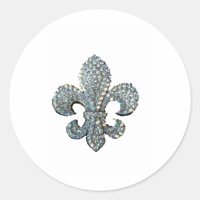 CRYSTAL FLEUR DE LIS CLASSIC ROUND STICKER (Front)