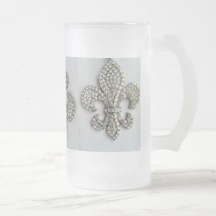 CRYSTAL FLEUR DE LIS EN BLANC MUG