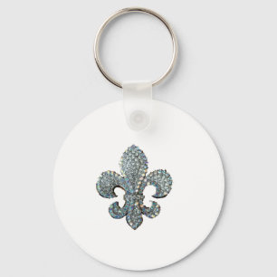 CRYSTAL FLEUR DE LIS KEY RING
