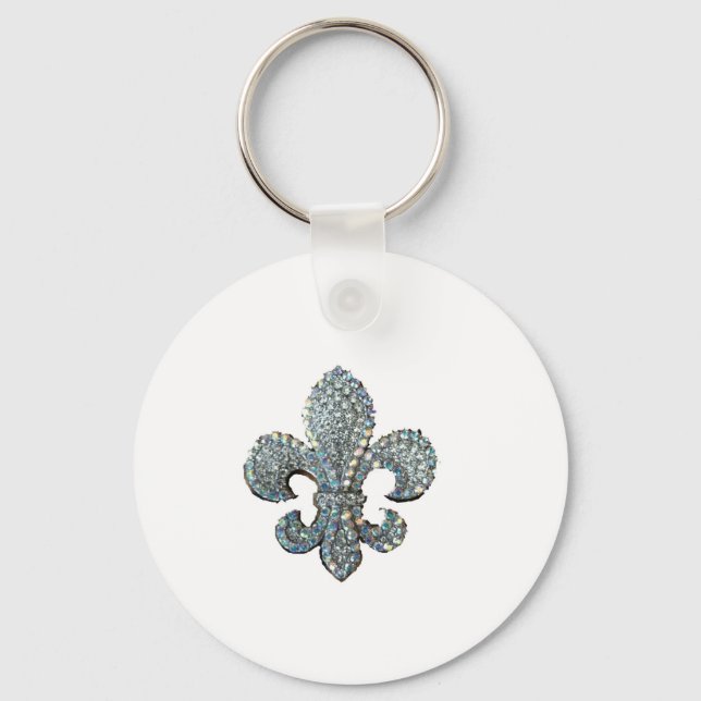 CRYSTAL FLEUR DE LIS KEY RING (Front)