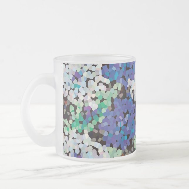 Crystal Floral Blooms Frosted Glass Coffee Mug (Left)