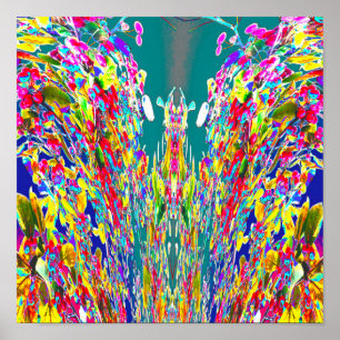 Crystal flower digital Energy flow  Reiki Master Poster