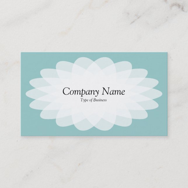Crystal Flower - Light Blue Green Business Card (Front)
