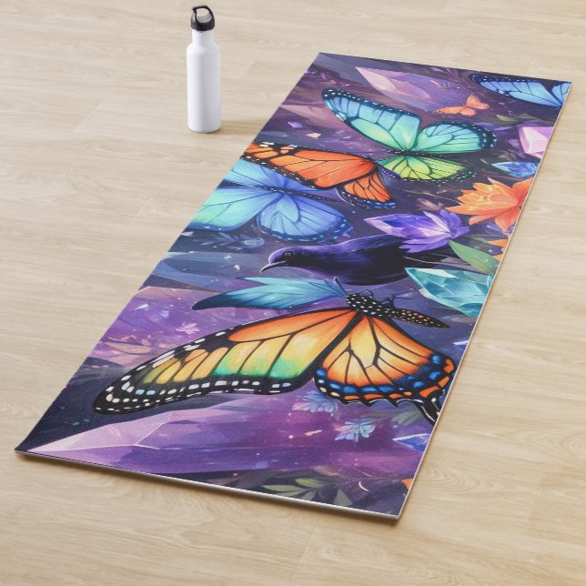 Crystal Garden Crows, Raven Butterflies  Yoga Mat (In Situ)