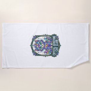 Crystal Gemstone Cat Cat Mum Gift Idea - Crystal G Beach Towel