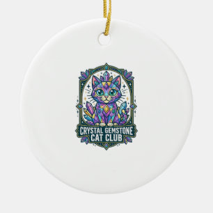 Crystal Gemstone Cat Cat Mum Gift Idea - Crystal G Ceramic Tree Decoration