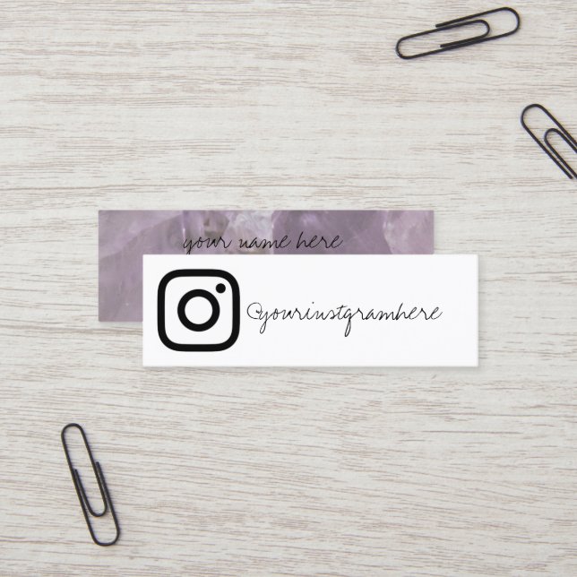 crystal geode social media modern business card (Front/Back In Situ)