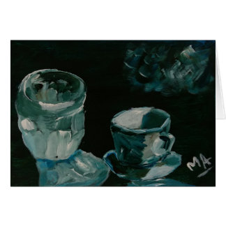 Crystal glass and teacup