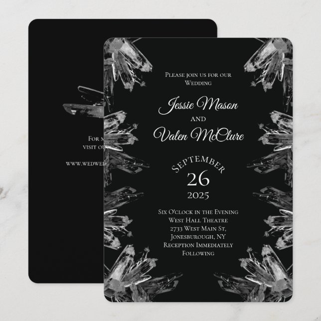 Crystal Gothic Wedding Invitation Witchcraft (Front/Back)