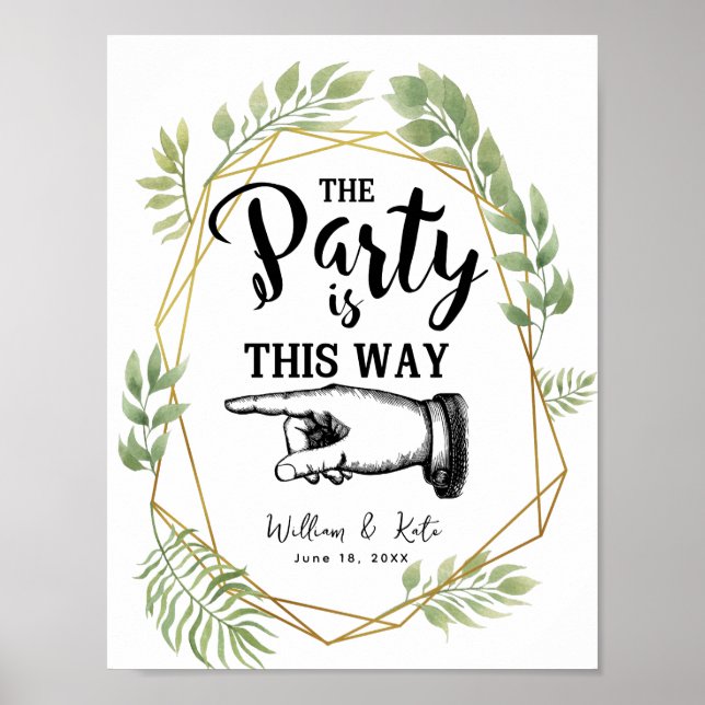 crystal greenery foliage THIS WAY FINGER POINTING Poster (Front)