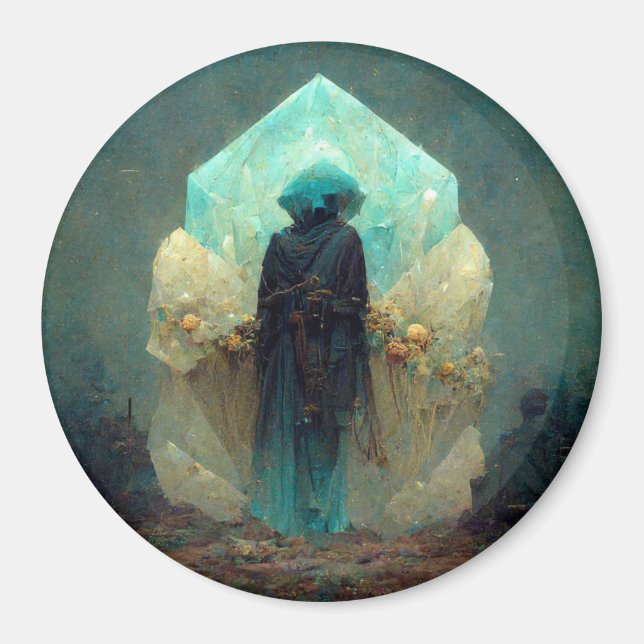 Crystal Guardian Alien Sci-Fi Fantasy Magnet (Front)