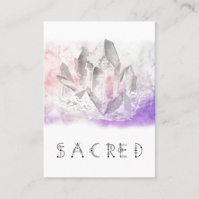 *~* Crystal Healing Arts  Sacred Watercolor Business Card (Front)