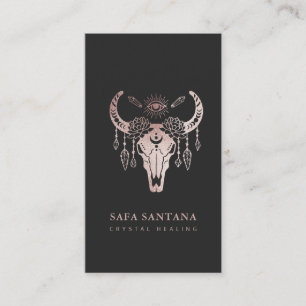 Crystal Healing Rose Gold Glitter Business Card