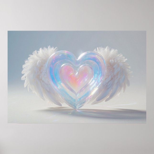 *~* Crystal Heart Angel Wings AP78  Poster (Front)