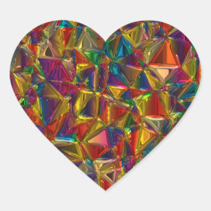 crystal heart stickers