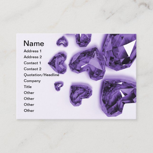 Crystal Hearts - Purple Business Card (Front)