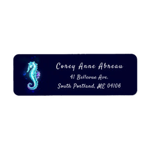 Crystal Ice Seahorse on Blue Background
