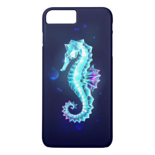 Crystal Ice Seahorse on Blue Background iPhone 8 Plus/7 Plus Case