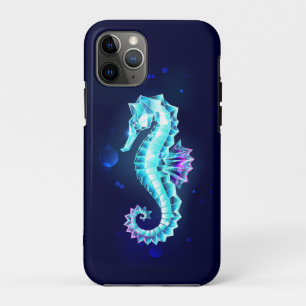 Crystal Ice Seahorse on Blue Background iPhone 11 Pro Case