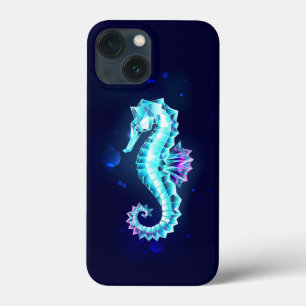 Crystal Ice Seahorse on Blue Background iPhone 13 Mini Case