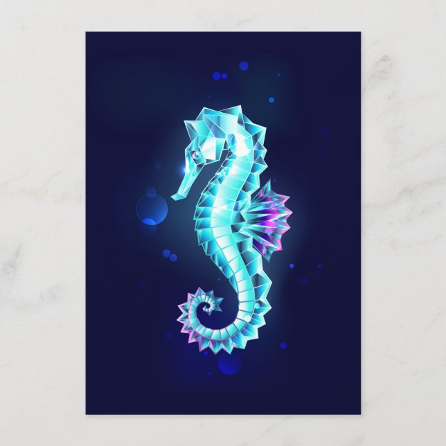 Crystal Ice Seahorse on Blue Background Menu (Front)