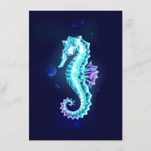 Crystal Ice Seahorse on Blue Background Menu