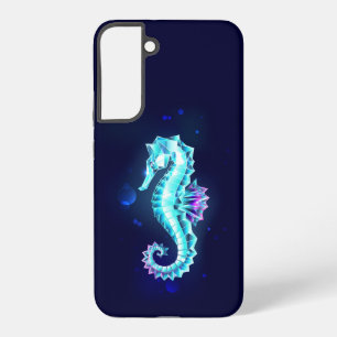 Crystal Ice Seahorse on Blue Background Samsung Galaxy Case