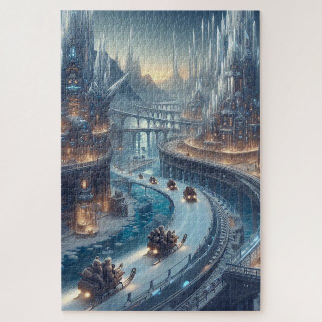 Crystal Ice World Fantasy Art  Jigsaw Puzzle (Vertical)