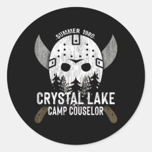 Crystal Lake Camp Counsellor Horror Fans Hockey Classic Round Sticker