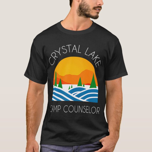 Crystal Lake Camping and Fun Camp Counsellor Happy T-Shirt (Front)
