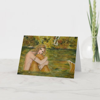 Crystal lake mermaid greeting card by Renee