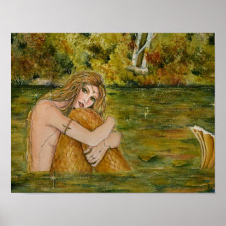 Crystal Lake Mermaid Poster By Renee L. Lavoie