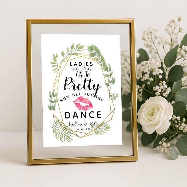 Crystal leaf foliage Ladies BATHROOM wedding sign (Creator Uploaded)