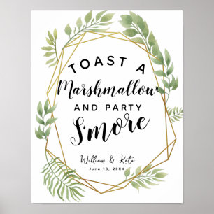 Crystal leaf green s'more wedding or party poster