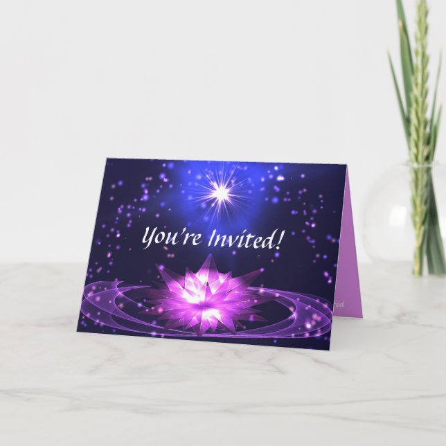 Crystal Lotus Flower Stars Customise Invitation (Front)