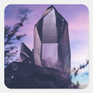 crystal lovers square sticker