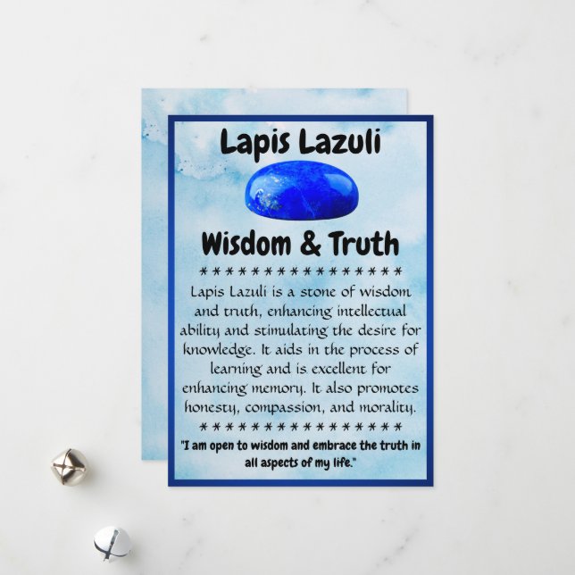 Crystal Meaning Card - Lapis Lazuli (Front/Back In Situ)
