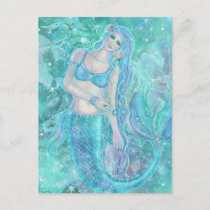 Crystal Mermaid dreams by Renee Lavoie Postcard