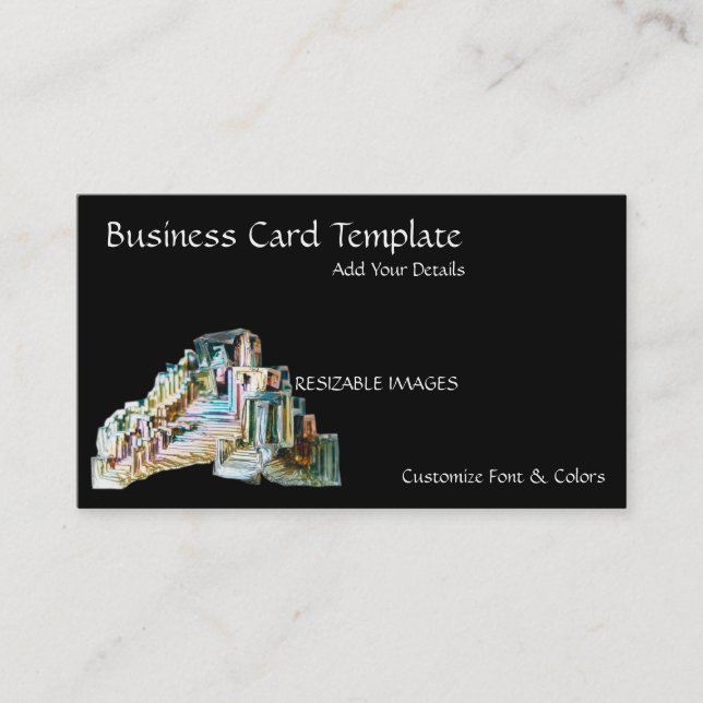 Crystal Mineral Bismuth  Business Card (Front)