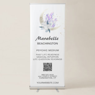 *~* Crystal Moon Floral Psychic Metaphysical  Retractable Banner